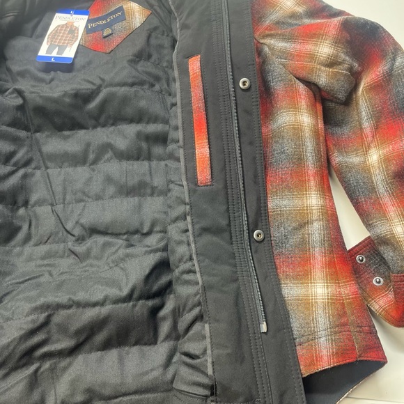 COPY - Pendleton Men’s Two-Layer Wool Blend Shirt Jacket RED L - Picture 4 of 11